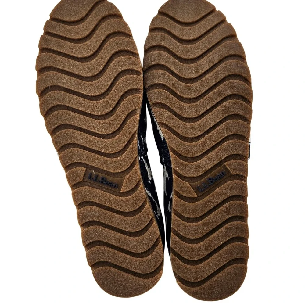 LLBean Womens Shoes Slip On Ikat Print Navy White Size 7‎ Medium Flat Espadrille - Picture 8 of 9